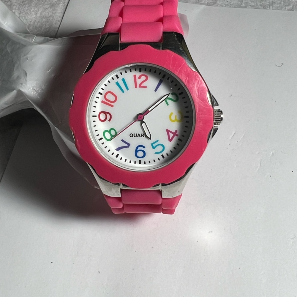 ACCUTIME Pink tone womens fashion wrist watch